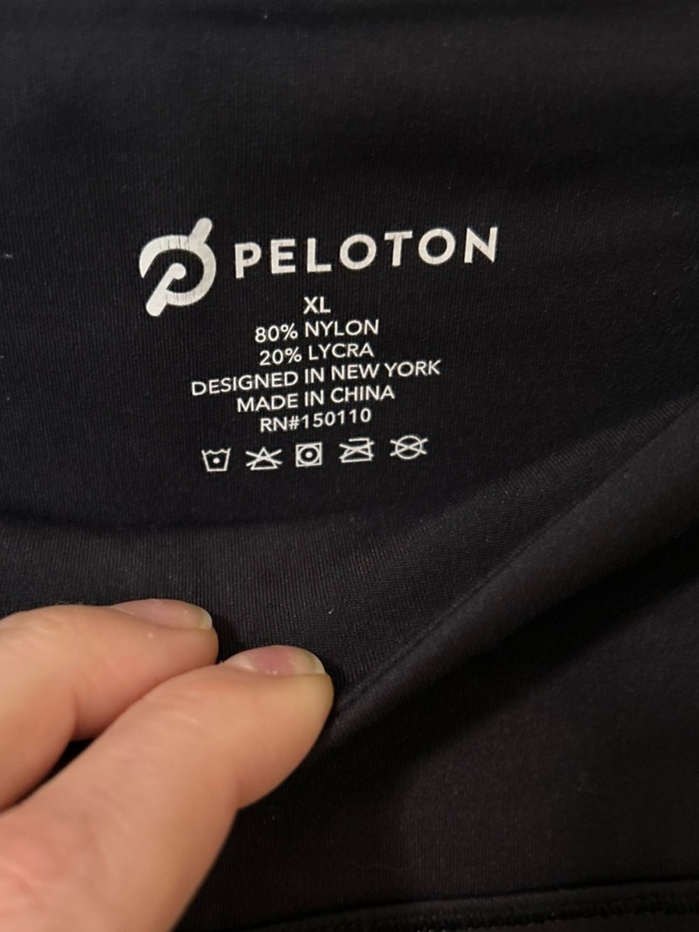 Peloton Colorblock High Rise Cropped Leggings Size XL Black Blue Yellow - Picture 4 of 6